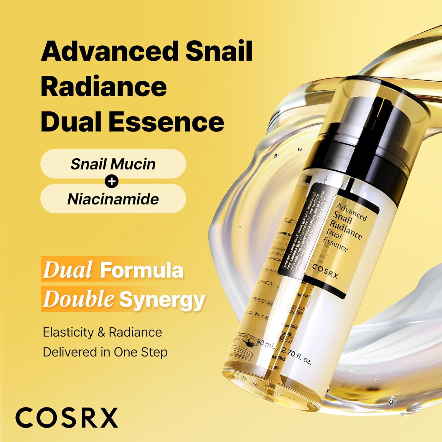 COSRX Advanced Snail Radiance Dual Essence 80ml – Snail Mucin Brightening Serum