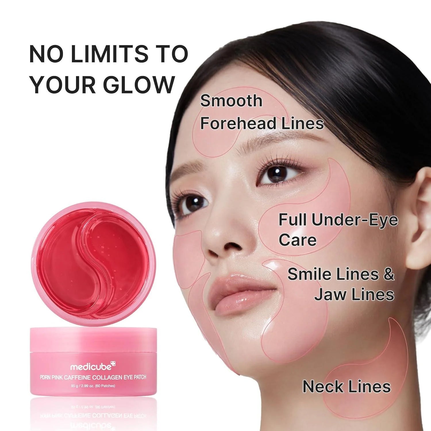 medicube PDRN Pink Caffeine Collagen Eye Patch 85g (60 Patches) | Firming & Brightening Hydrogel Eye Patches
