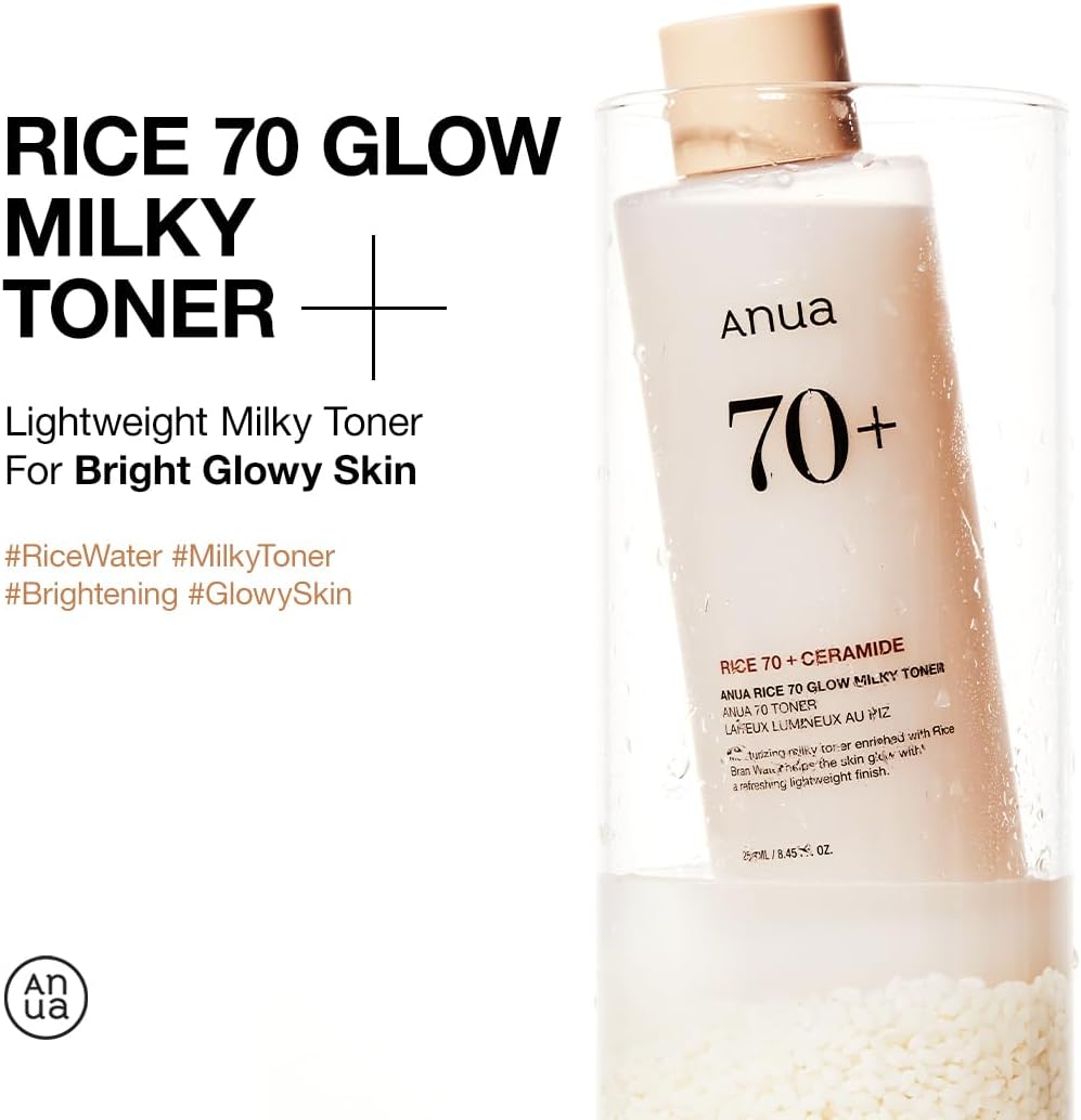Anua Rice 70 Glow Milky Toner 250ml – Brightening Hydrating Toner