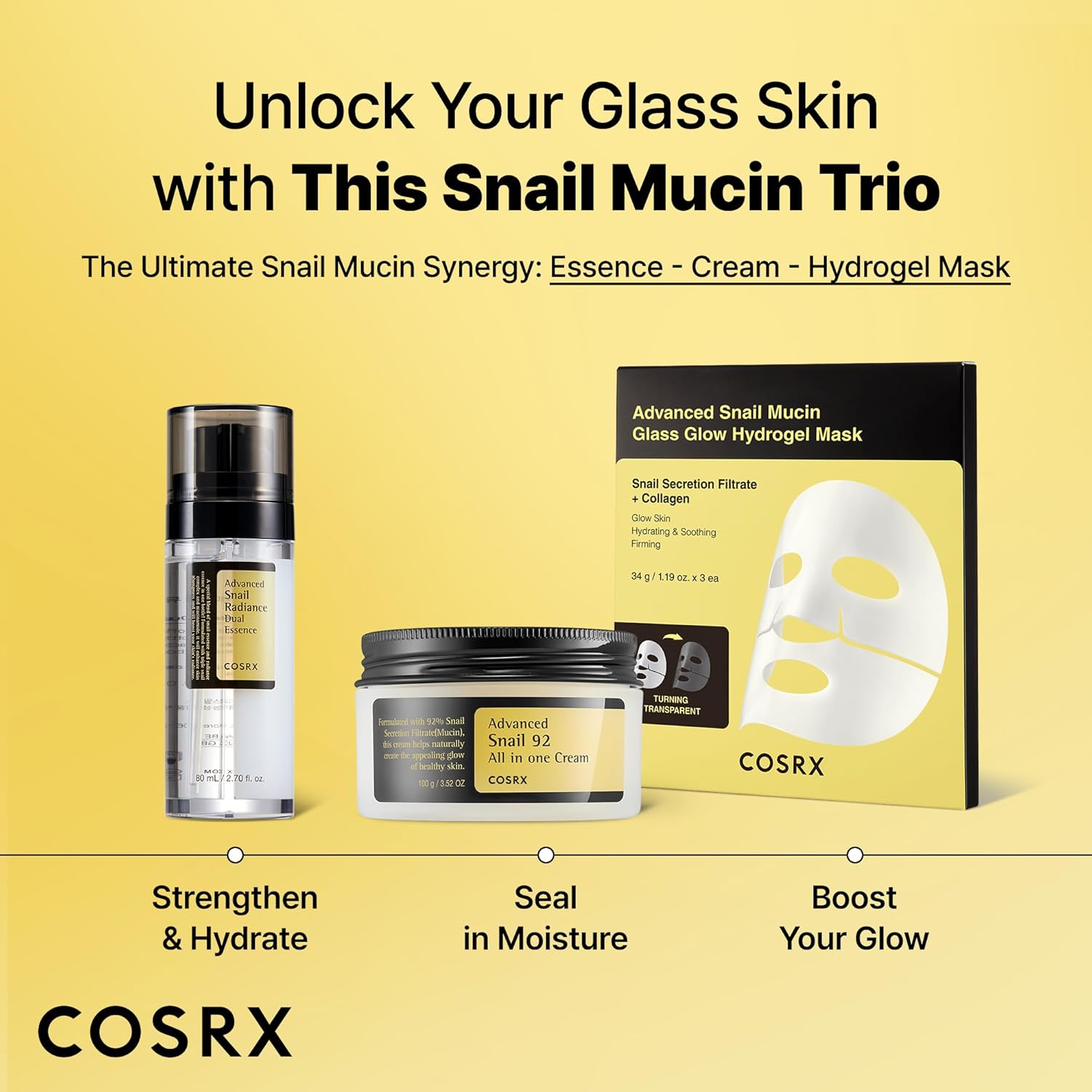 COSRX Advanced Snail Radiance Dual Essence 80ml – Snail Mucin Brightening Serum