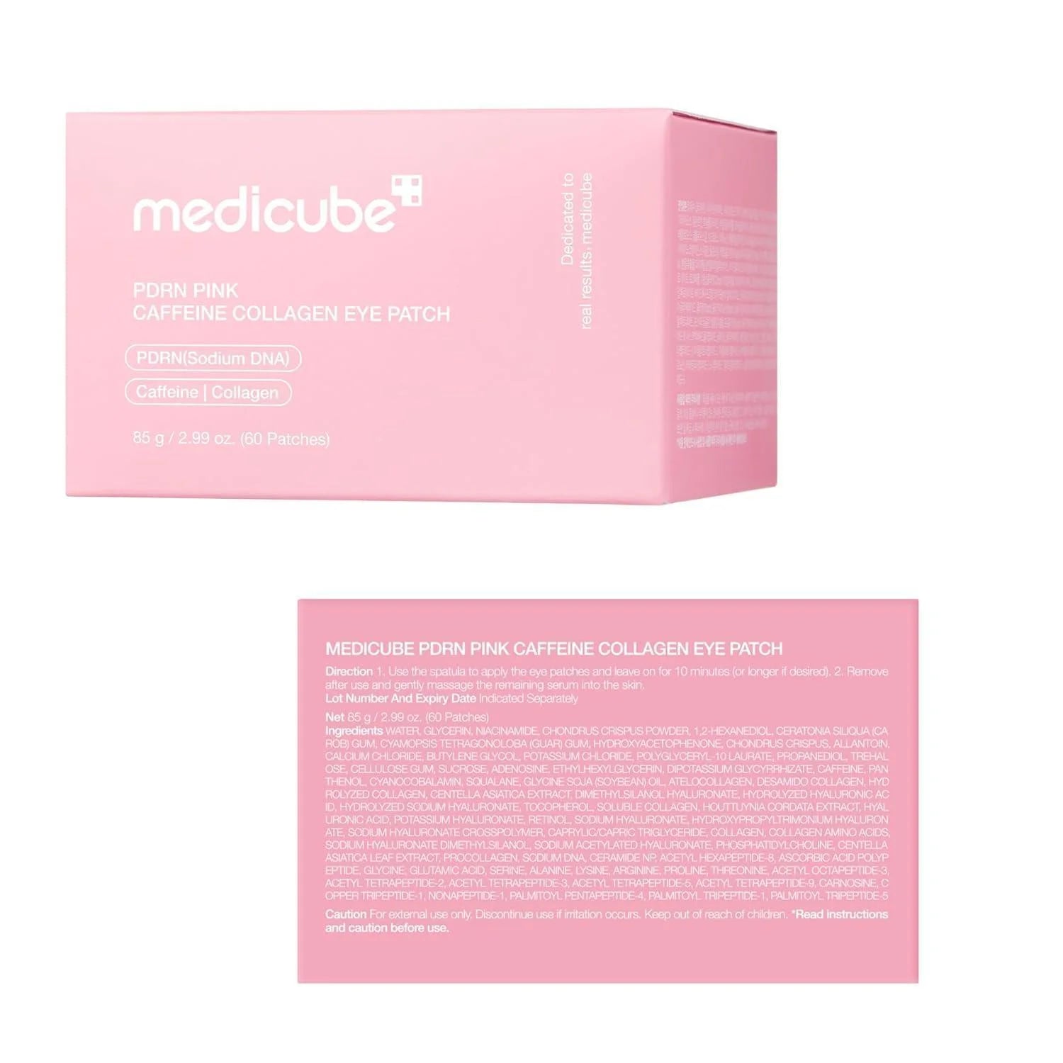 medicube PDRN Pink Caffeine Collagen Eye Patch 85g (60 Patches) | Firming & Brightening Hydrogel Eye Patches