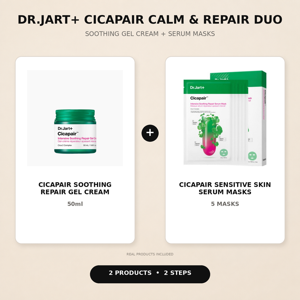 Dr.Jart Cicapair Calm and Repair Duo with gel cream and five serum masks
