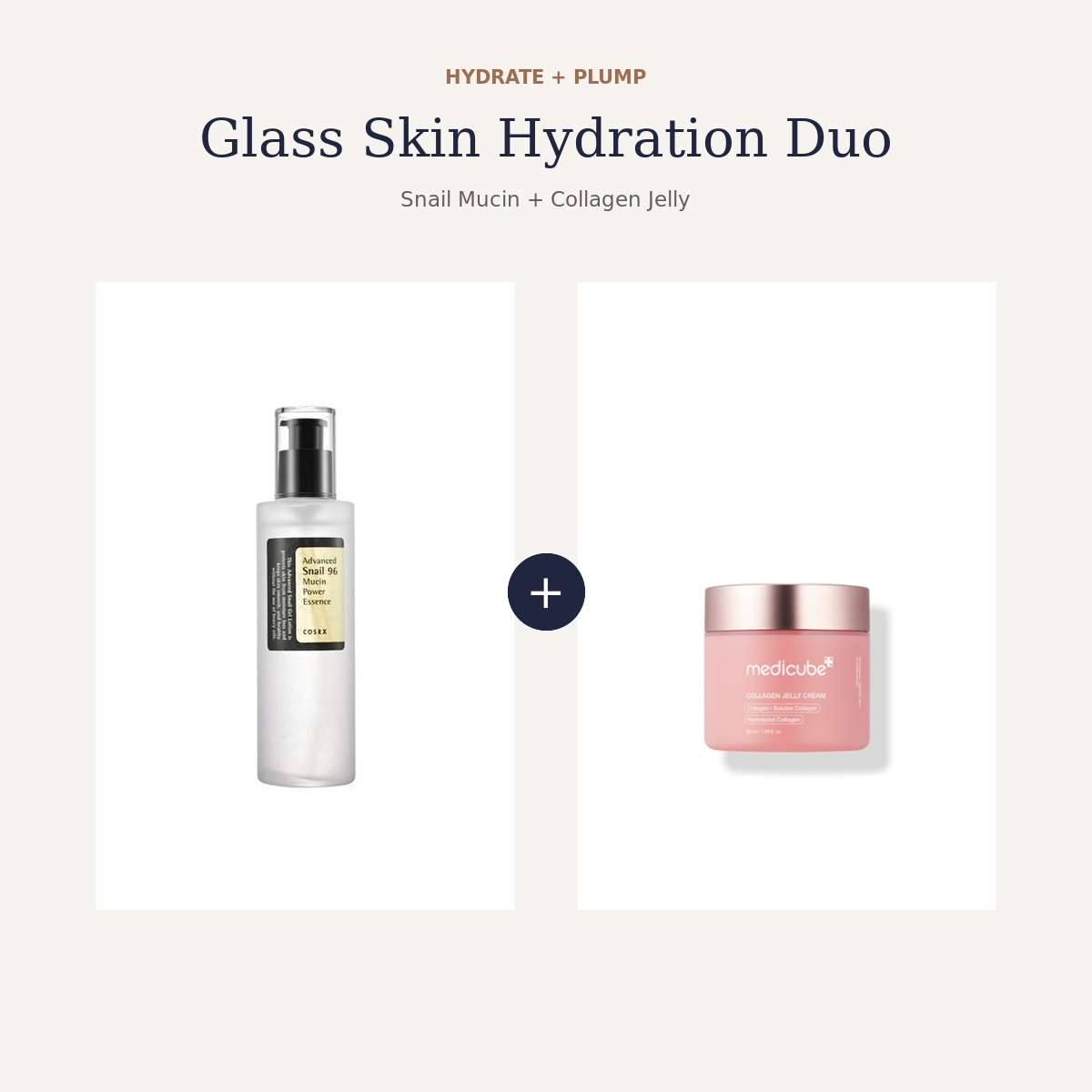Glass Skin Hydration Duo with COSRX Snail Mucin Essence and medicube Collagen Jelly Cream