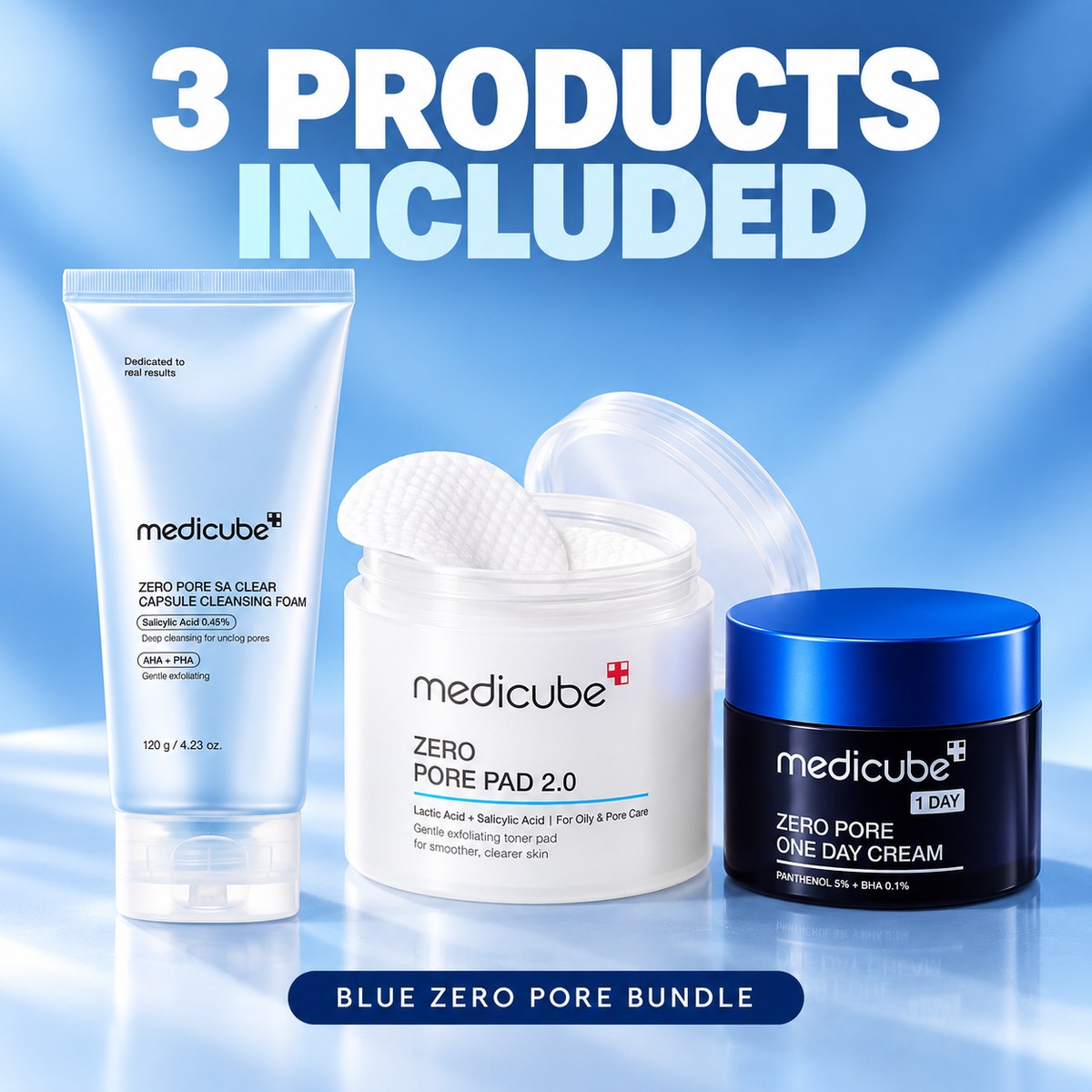 Medicube Blue Zero Pore Bundle — 3 products included