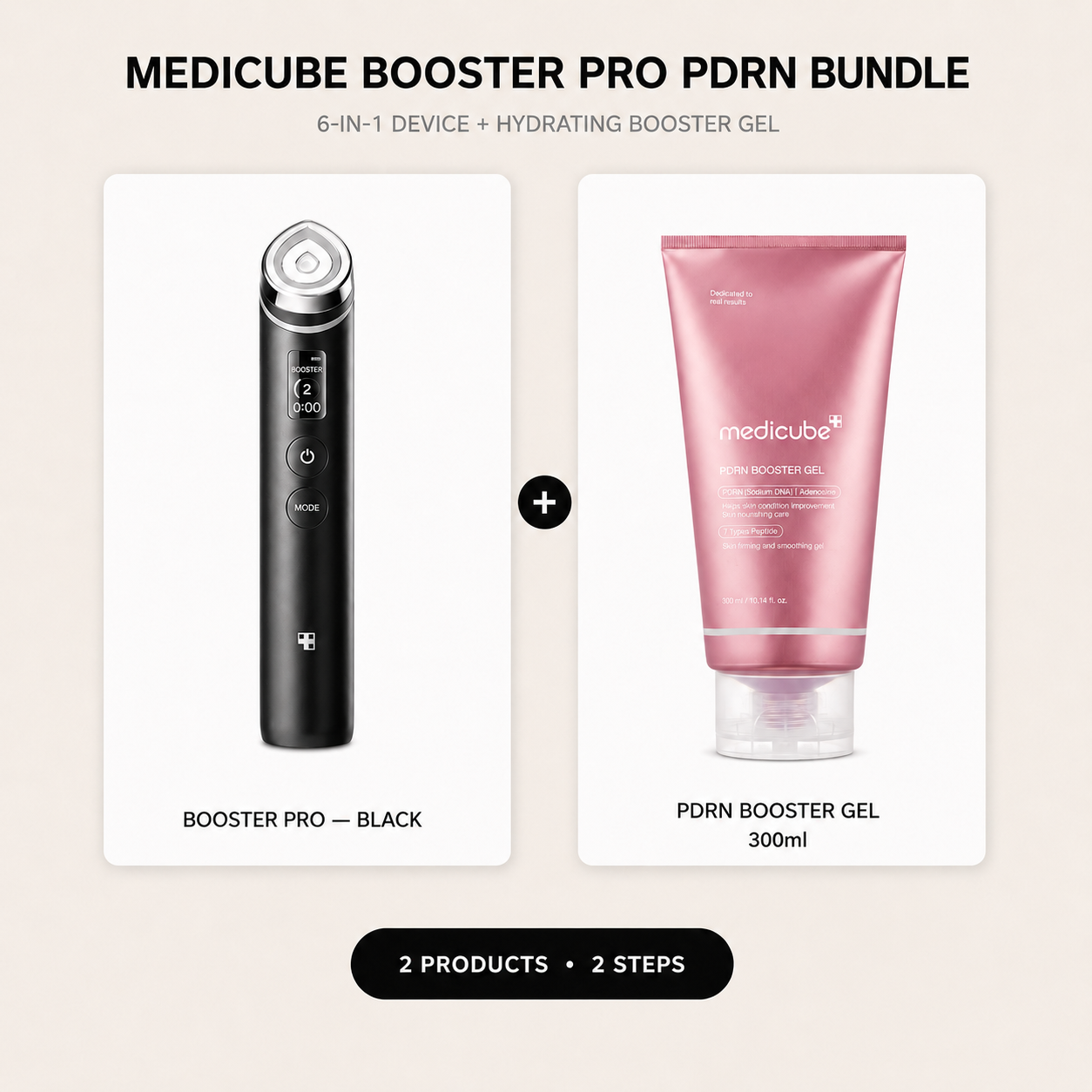 Medicube Booster Pro and PDRN Gel bundle — Black