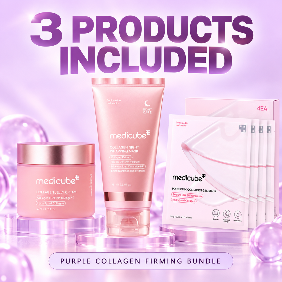 Medicube Purple Collagen Firming Bundle — 3 products included