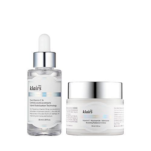 Dear, Klairs two-step vitamin C and vitamin E skincare routine