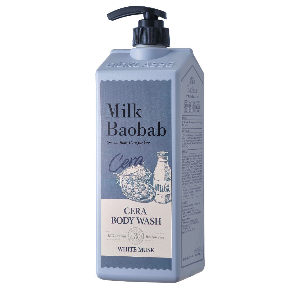 Milk Baobab CERA Body Wash 1200ml – White Musk – Korean beauty product image 1