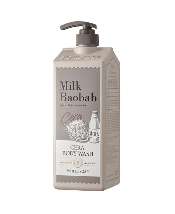 Milk Baobab CERA Body Wash 1200ml – White Soap – Korean beauty product image 1