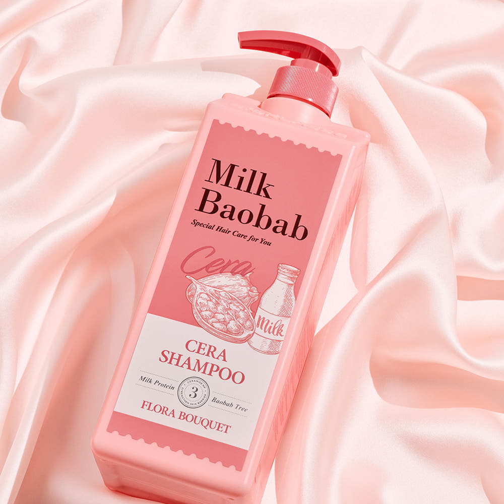 Milk Baobab CERA Hair Shampoo 1200ml – Flora Bouquet – Korean beauty product image 3
