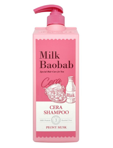 Milk Baobab CERA Hair Shampoo 1200ml – Peony Musk – Korean beauty product image 1