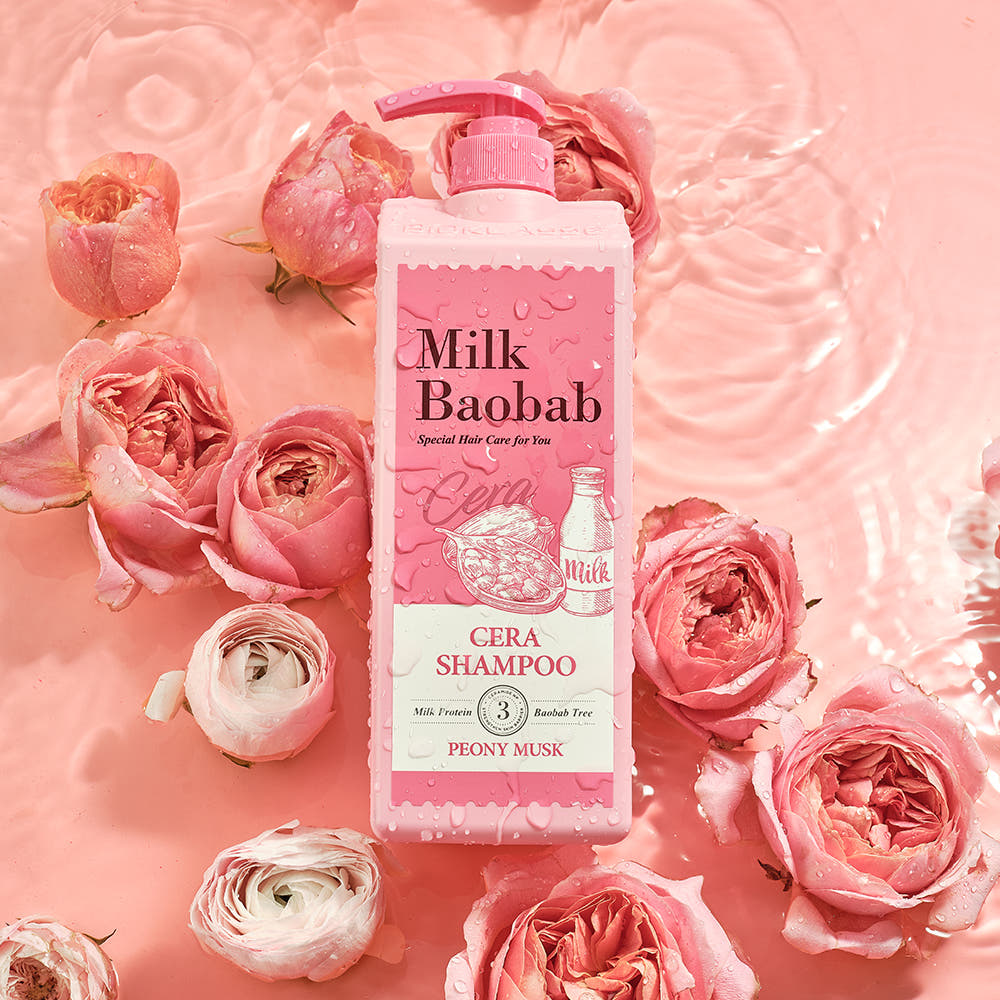 Milk Baobab CERA Hair Shampoo 1200ml – Peony Musk – Korean beauty product image 3