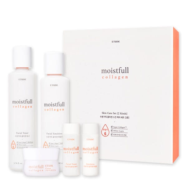 ETUDE Moistfull Collagen skincare set product arrangement