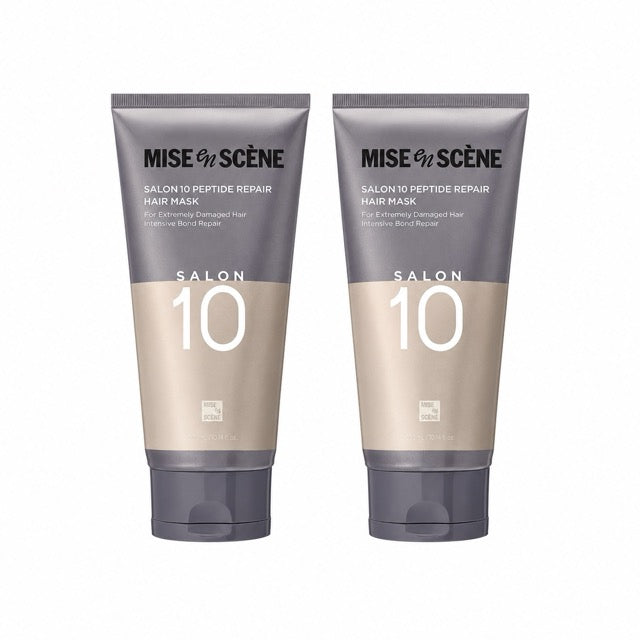 mise en scène Salon 10 Peptide Repair Hair Mask Duo – 2 × 300ml – Korean beauty product image 1